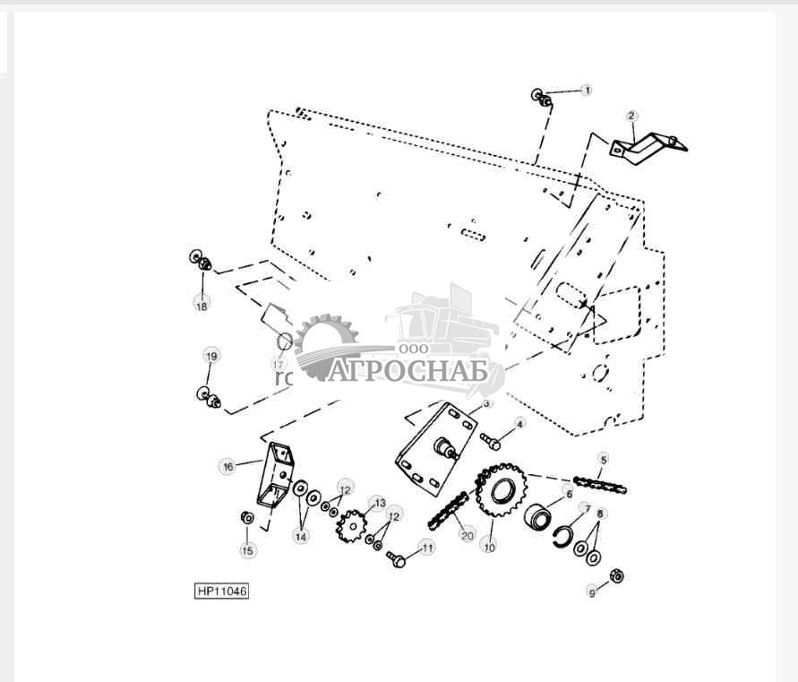 DRIVE CHAIN IDLERS AND SHIELD BRACKETS (SIDEHILL) 